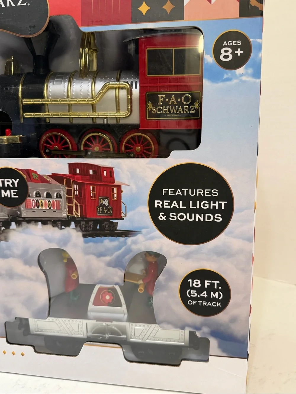 FAO Schwarz Red & Gold Holiday Train Playset